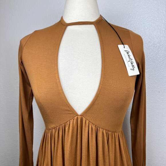 NWT RACHEL PALLY Lianne Mustard Cut Out Keyhole Long Sleeve Dress Size XS - Picture 3 of 10